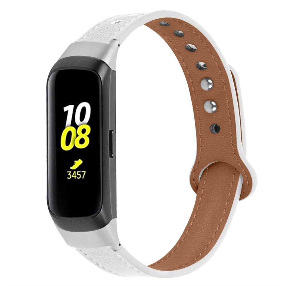 Meget pænt Samsung Galaxy Fit Ægte læder Urrem - Hvid#serie_1