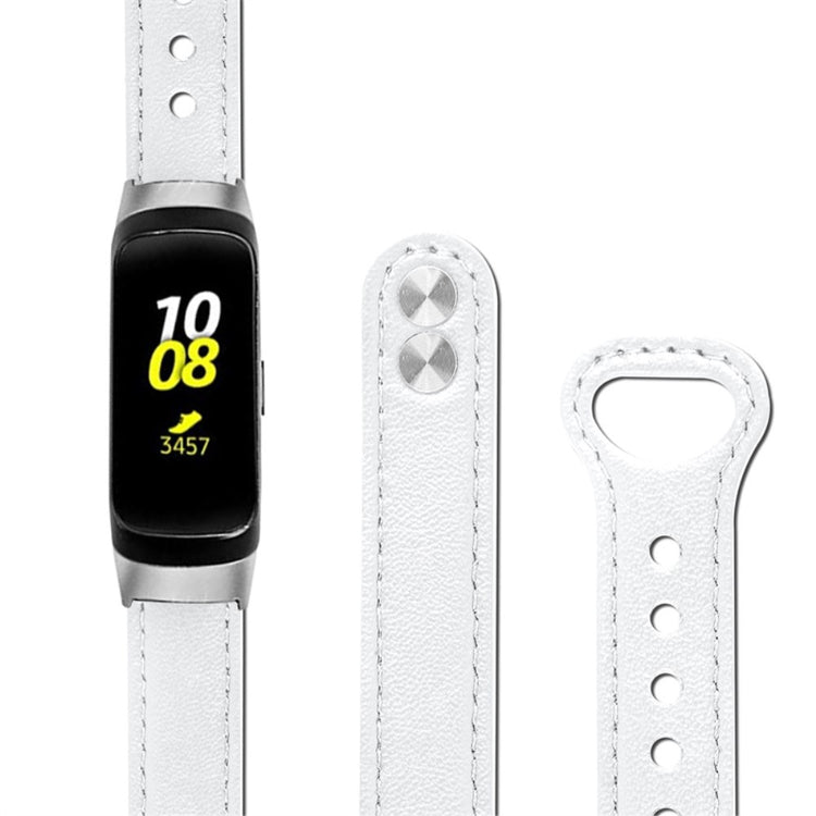 Meget pænt Samsung Galaxy Fit Ægte læder Urrem - Hvid#serie_1