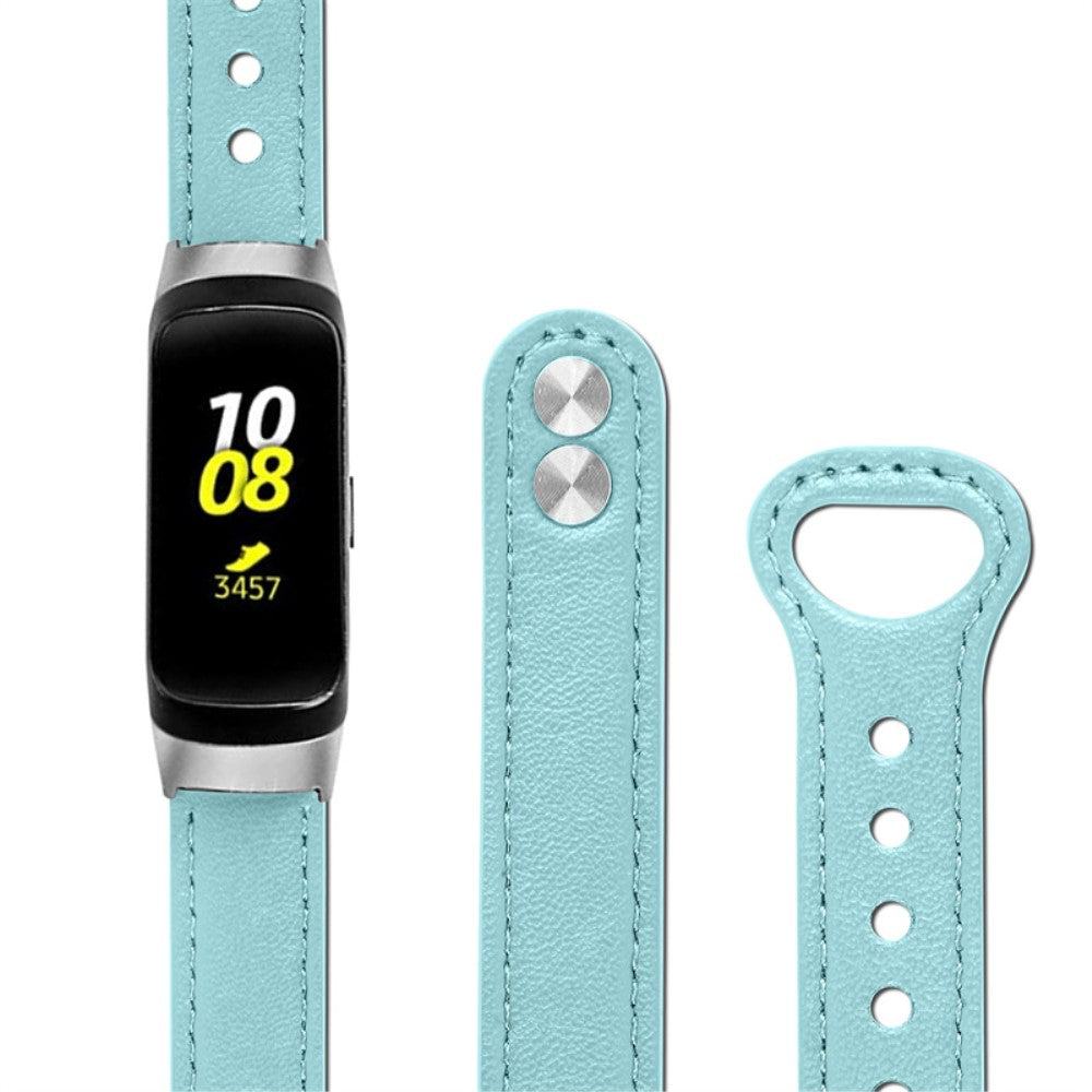 Meget pænt Samsung Galaxy Fit Ægte læder Urrem - Blå#serie_10