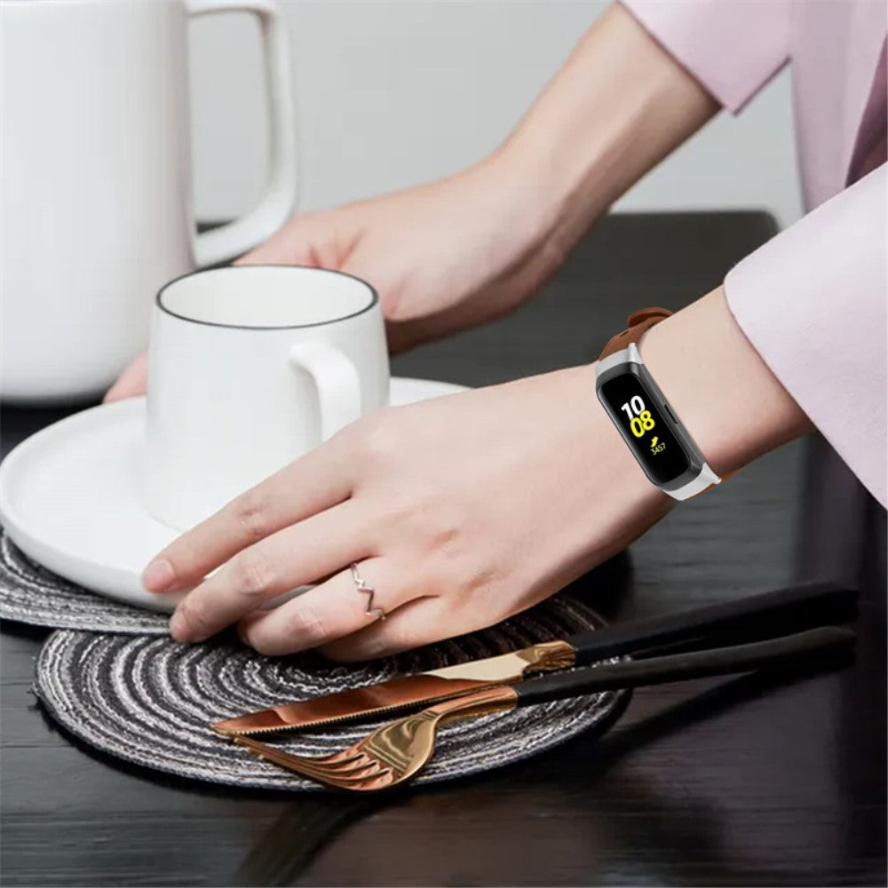 Meget pænt Samsung Galaxy Fit Ægte læder Urrem - Brun#serie_11