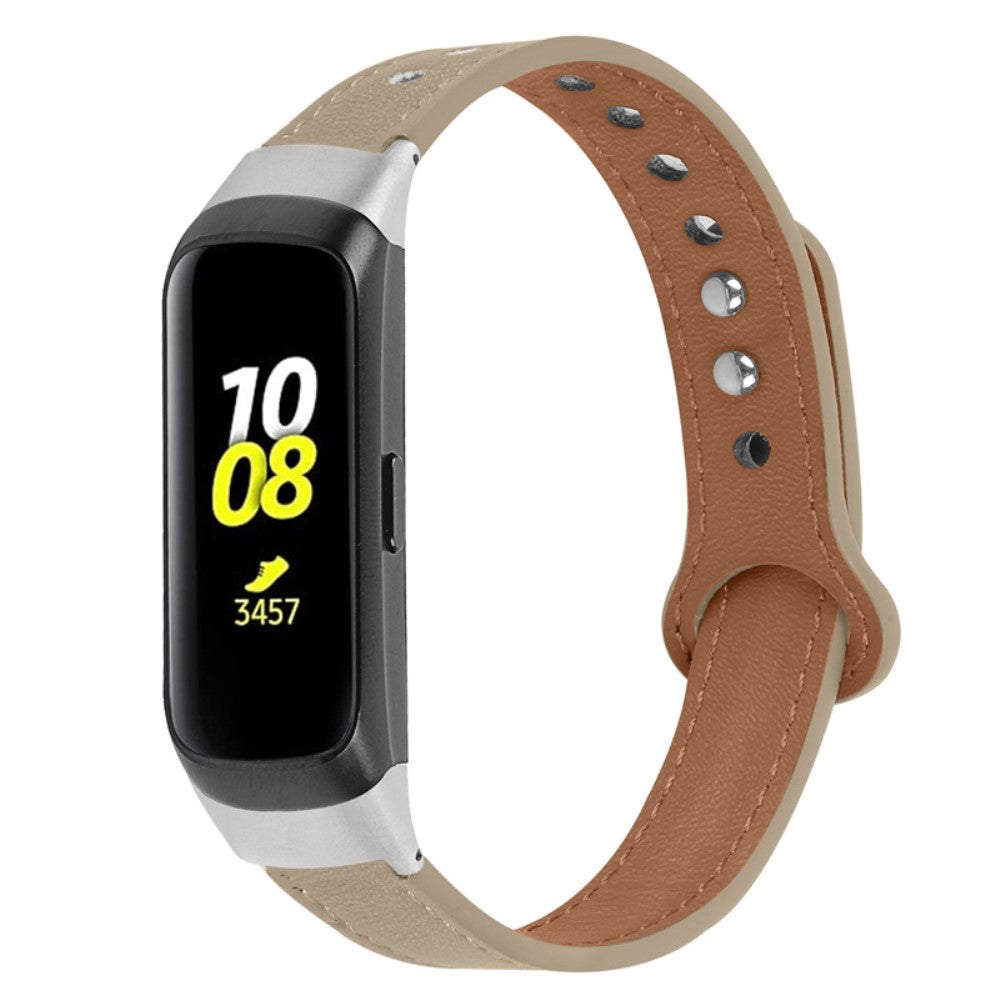 Meget pænt Samsung Galaxy Fit Ægte læder Urrem - Beige#serie_3