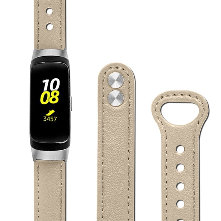 Meget pænt Samsung Galaxy Fit Ægte læder Urrem - Beige#serie_3