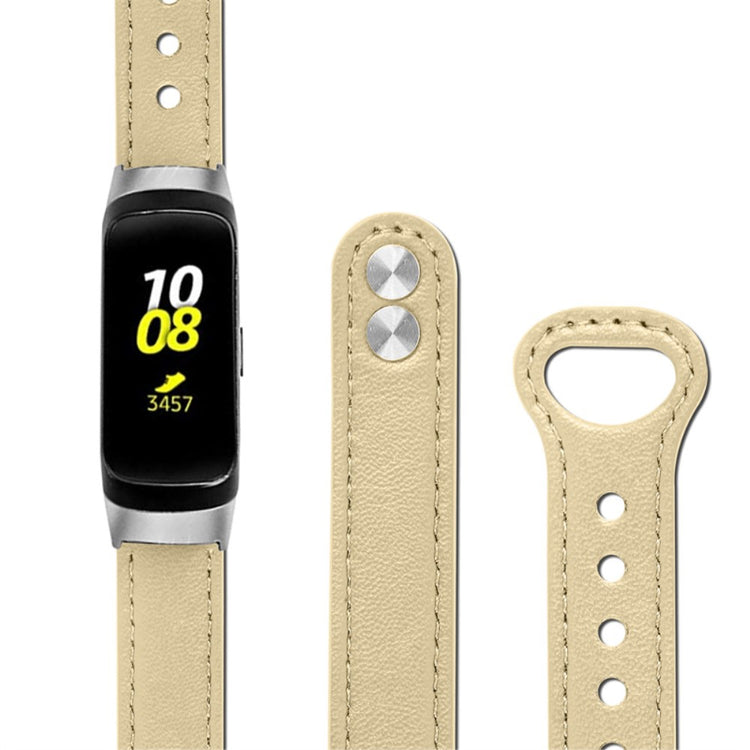 Meget pænt Samsung Galaxy Fit Ægte læder Urrem - Beige#serie_5