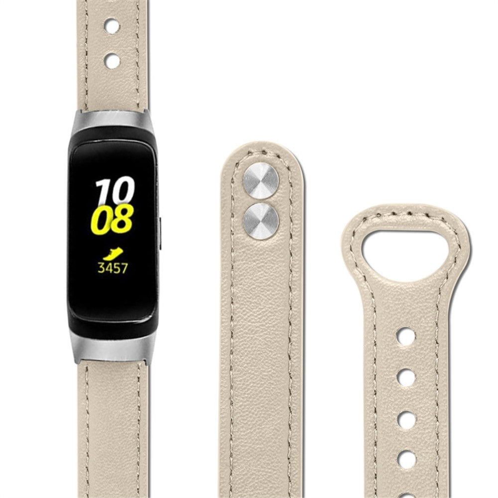 Meget pænt Samsung Galaxy Fit Ægte læder Urrem - Hvid#serie_7