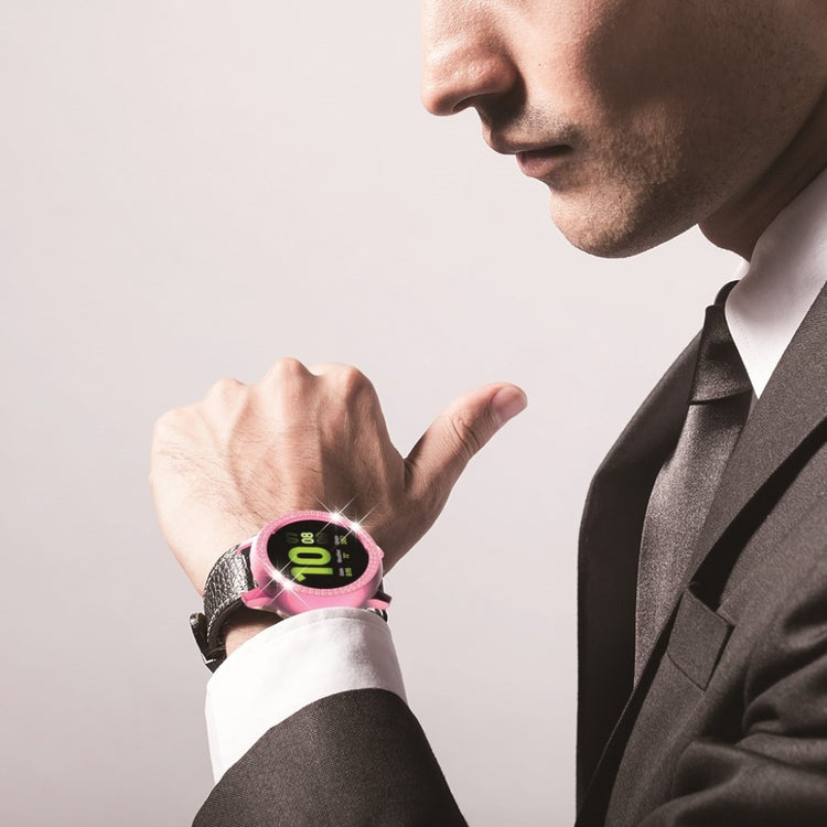 Samsung Galaxy Watch Active 2 - 40mm Elegant Rhinsten og Silikone Bumper  - Pink#serie_5