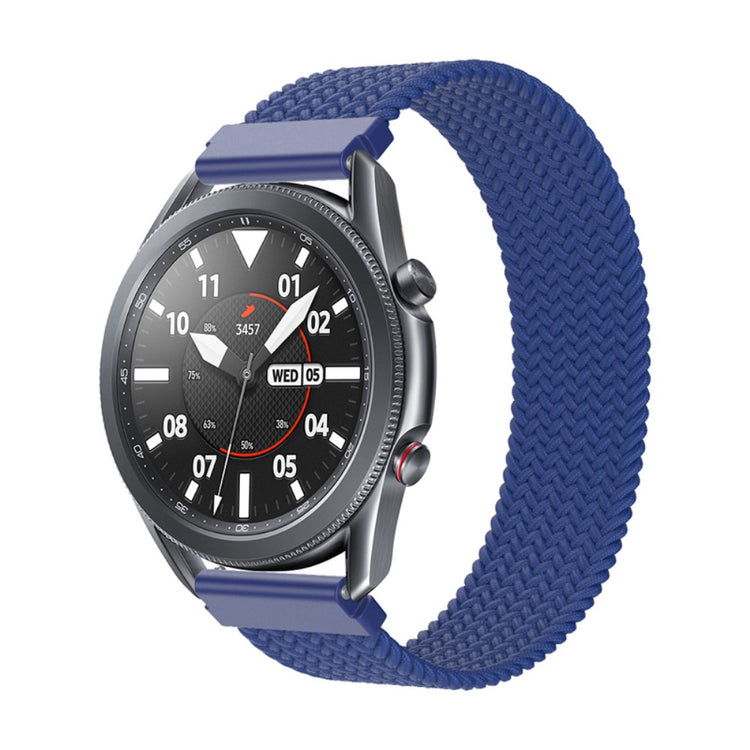 Fed Samsung Galaxy Watch 3 (45mm) Nylon Rem - Størrelse: M - Blå#serie_4