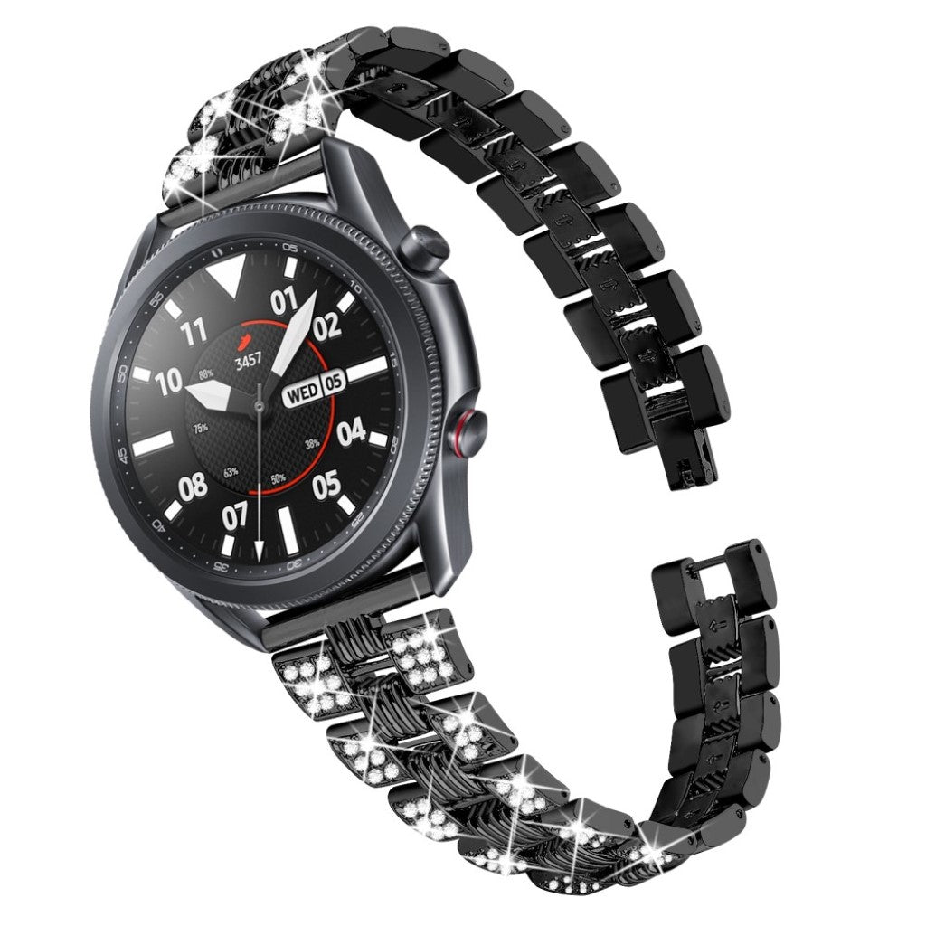 Sejt Samsung Galaxy Watch 3 (41mm) Metal og Rhinsten Rem - Sort#serie_1