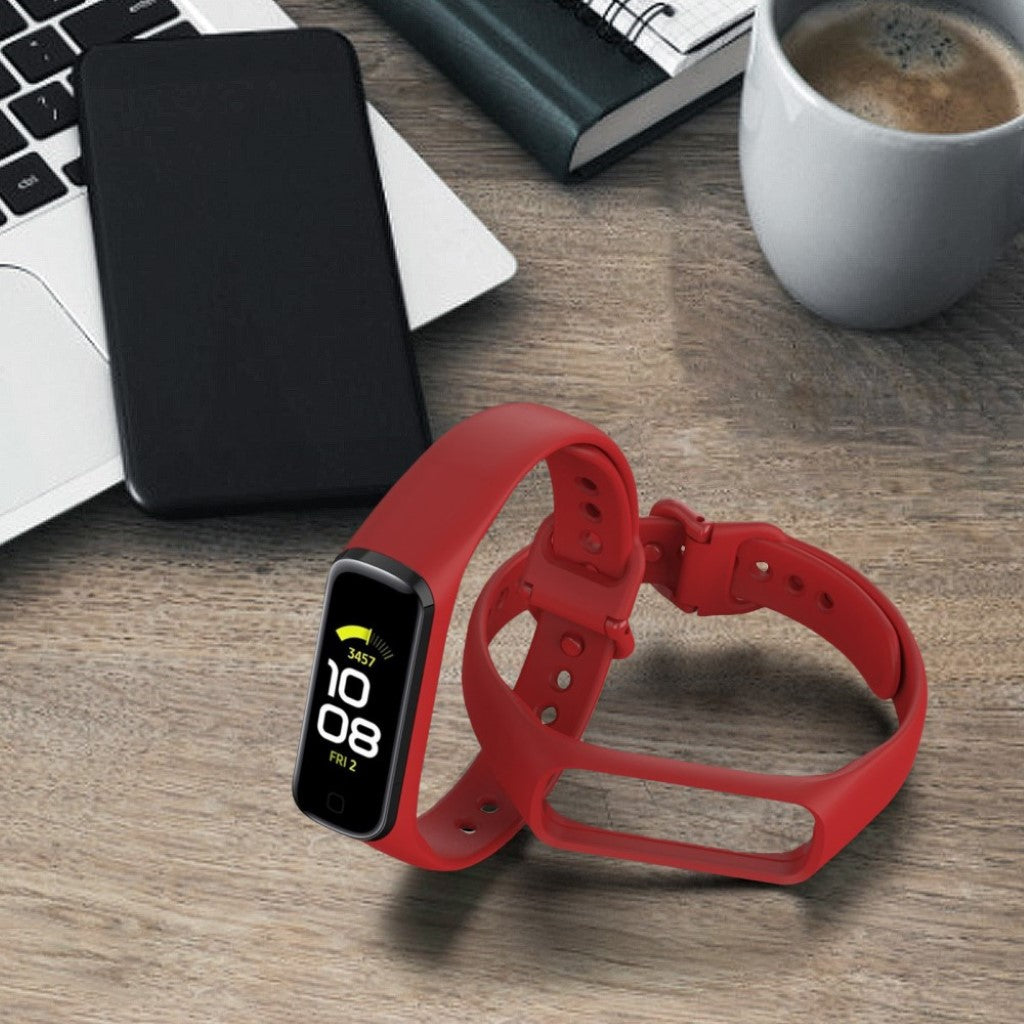 Helt vildt hårdfør Samsung Galaxy Fit 2 Silikone Rem - Rød#serie_4