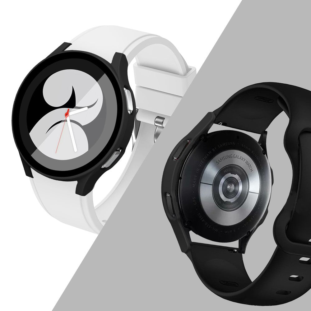 Rigtigt Fint Samsung Galaxy Watch 4 (40mm) Cover med Skærmbeskytter i Plastik og Hærdet Glas - Gennemsigtig#serie_1