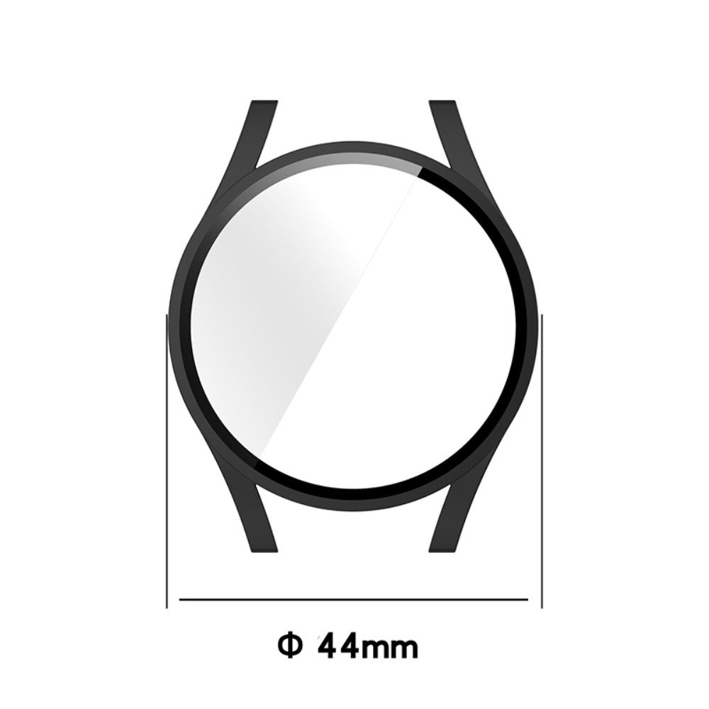 Super Godt Samsung Galaxy Watch 4 (44mm) Cover med Skærmbeskytter i Plastik og Hærdet Glas - Sølv#serie_7