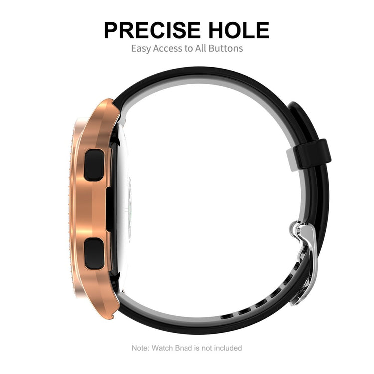 Fed Samsung Galaxy Watch 4 (44mm) Cover med Skærmbeskytter i Rhinsten og Hærdet Glas - Gennemsigtig#serie_3