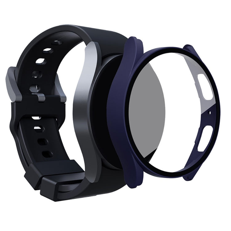 Meget Fint Samsung Galaxy Watch 5 (44mm) / Samsung Galaxy Watch 4 (44mm) Cover med Skærmbeskytter i Plastik og Hærdet Glas - Blå#serie_6