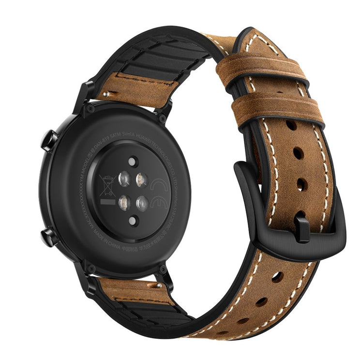 Glimrende Huawei Watch GT 2 42mm Ægte læder Rem - Brun#serie_4