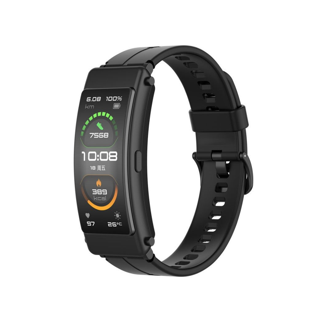 Fint Huawei TalkBand B6 / Huawei TalkBand B3 Silikone Rem - Sort#serie_1