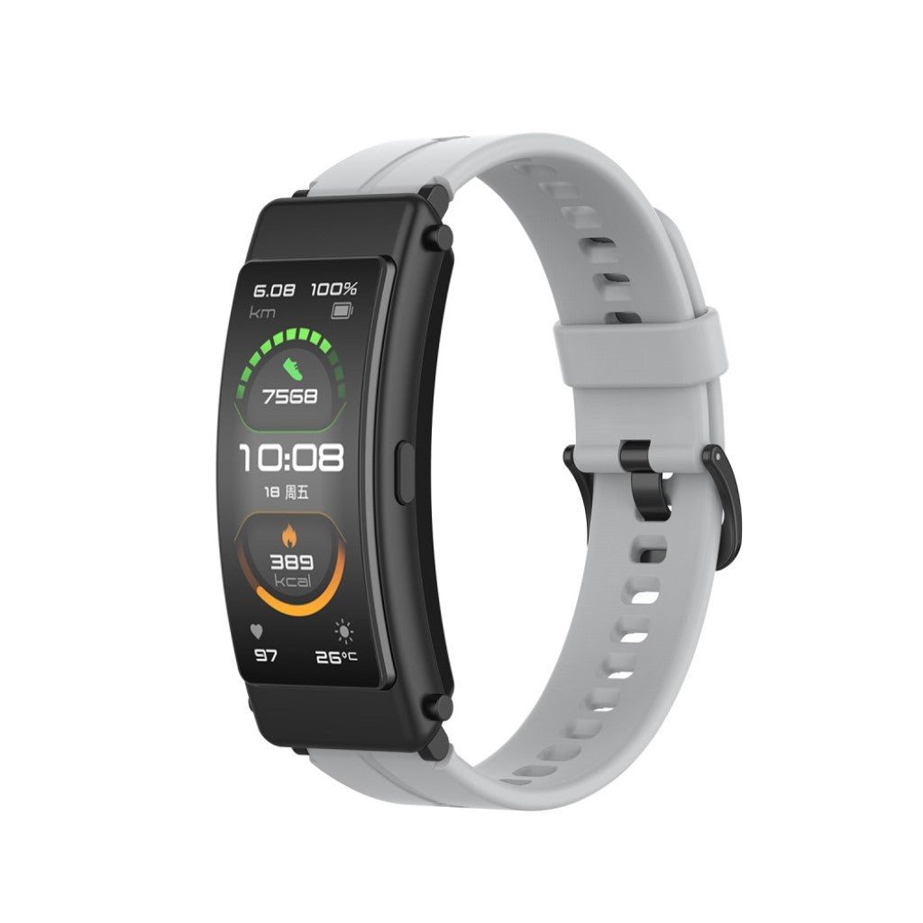 Fint Huawei TalkBand B6 / Huawei TalkBand B3 Silikone Rem - Sølv#serie_3