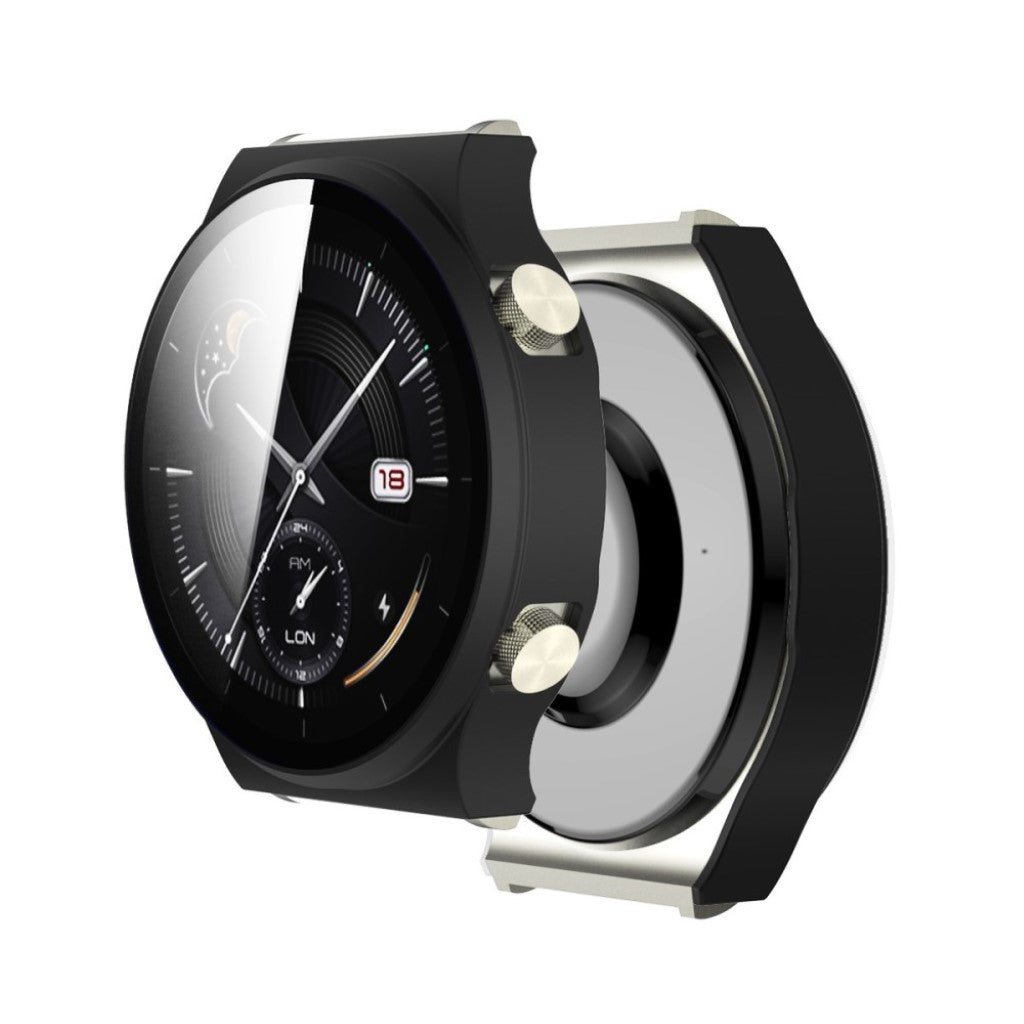 Meget Flot Huawei Watch GT 2 Pro Cover med Skærmbeskytter i Plastik og Hærdet Glas - Sort#serie_3