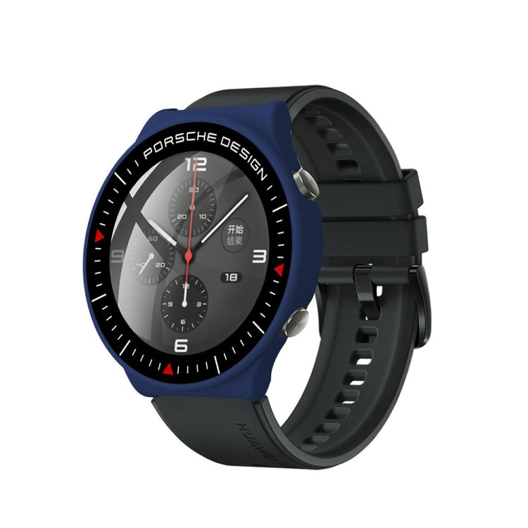 Vildt Fed Huawei Watch GT 2 Pro (Porsche Design) Cover med Skærmbeskytter i Plastik og Hærdet Glas - Blå#serie_6