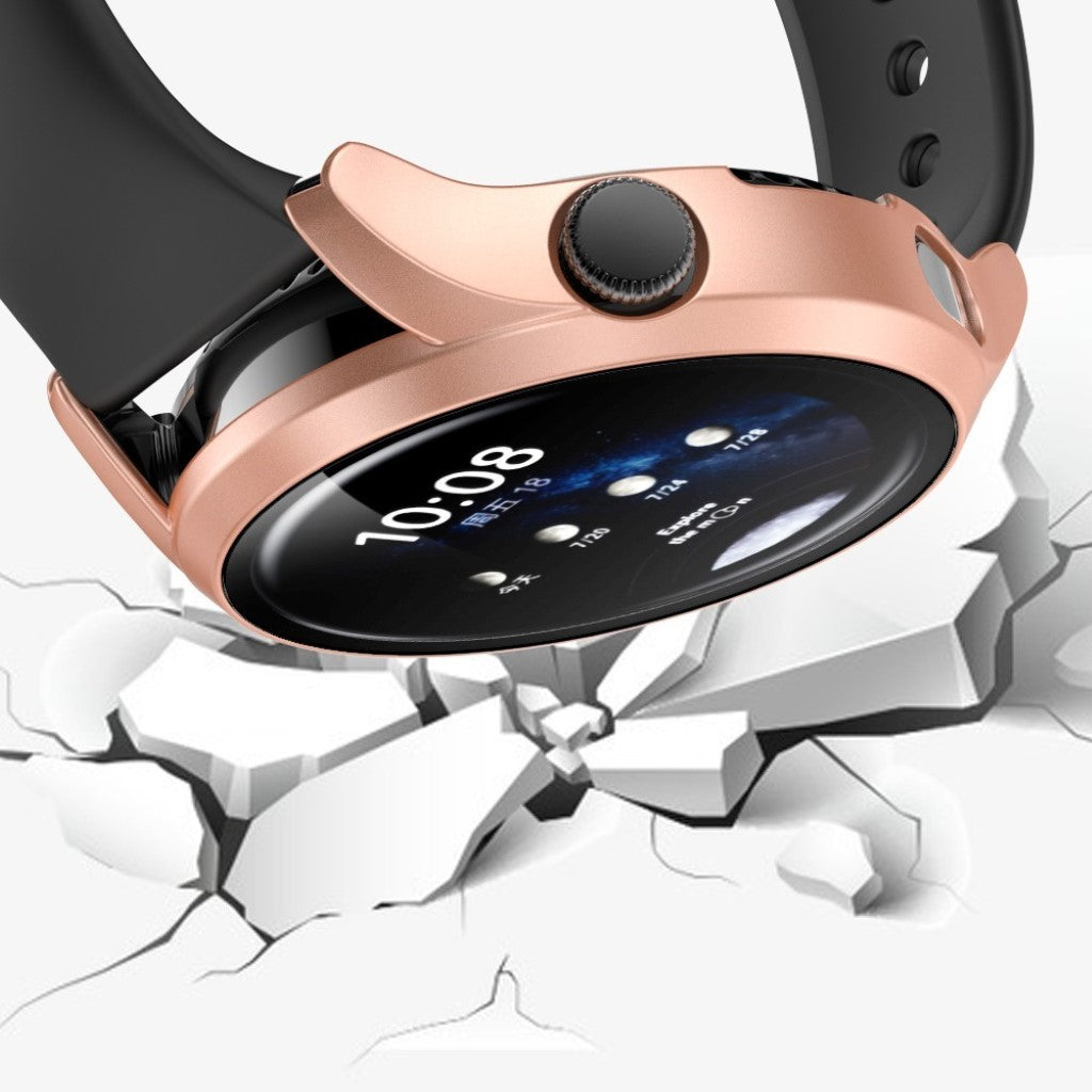 Vildt Fint Huawei Watch 3 Pro Cover med Skærmbeskytter i Plastik og Hærdet Glas - Pink#serie_1