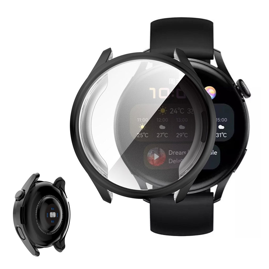 Super Fed Huawei Watch 3 Silikone Cover - Sort#serie_1
