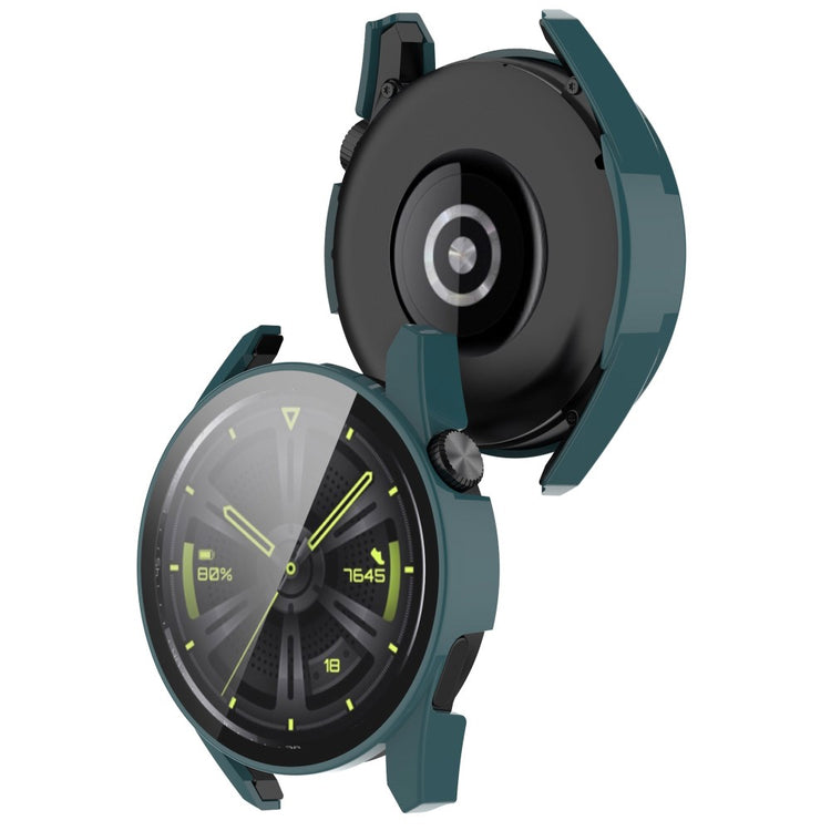Super Fint Huawei Watch GT 3 (42mm) Cover med Skærmbeskytter i Silikone og Hærdet Glas - Grøn#serie_1
