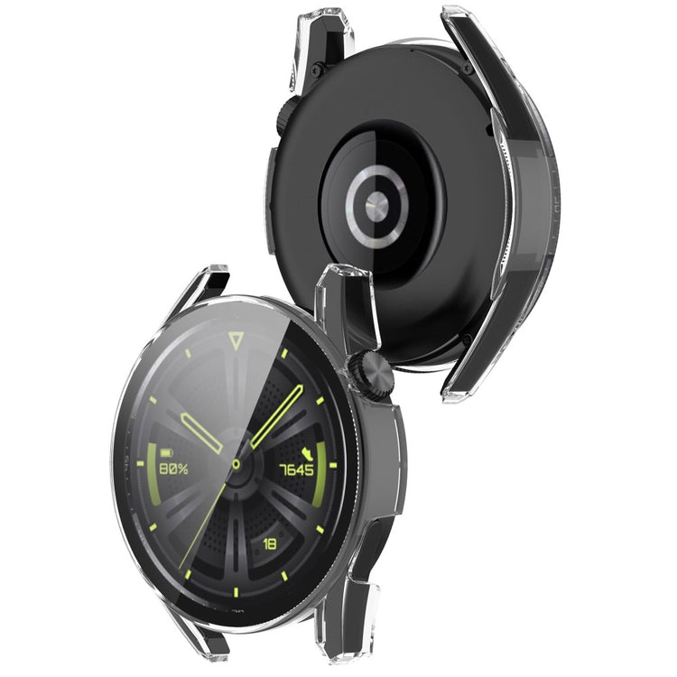 Super Fint Huawei Watch GT 3 (42mm) Cover med Skærmbeskytter i Silikone og Hærdet Glas - Gennemsigtig#serie_4
