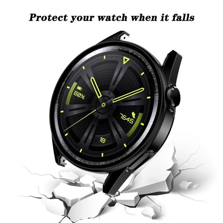 Mega Fint Huawei Watch GT 3 (42mm) Cover med Skærmbeskytter i Plastik og Hærdet Glas - Gennemsigtig#serie_1