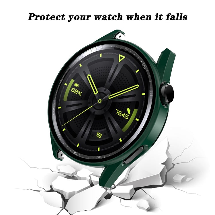 Mega Fint Huawei Watch GT 3 (42mm) Cover med Skærmbeskytter i Plastik og Hærdet Glas - Grøn#serie_8
