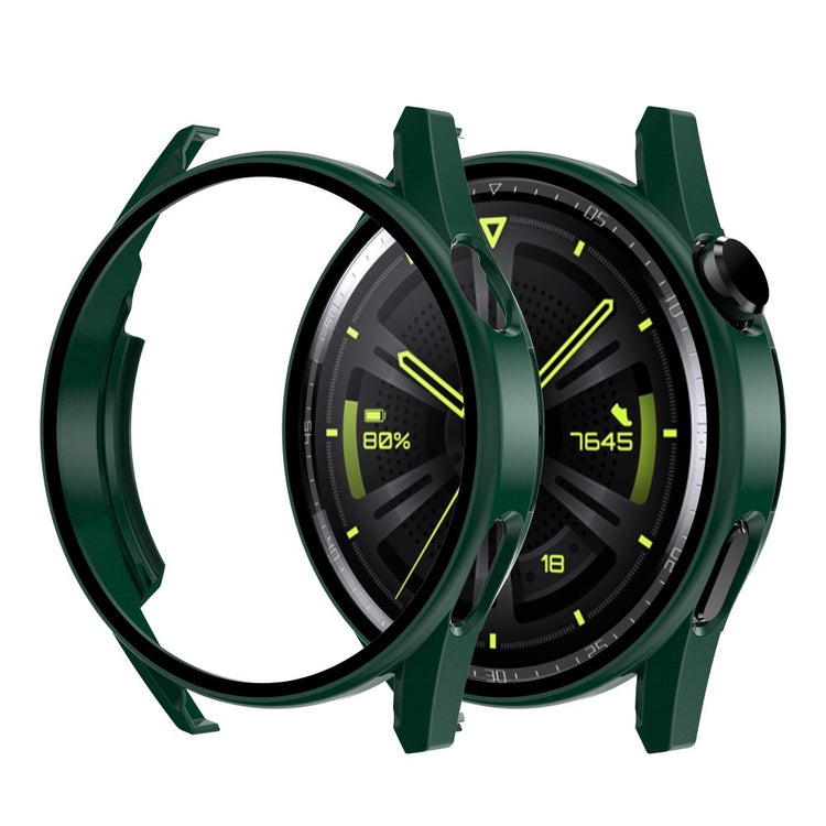 Mega Fint Huawei Watch GT 3 (42mm) Cover med Skærmbeskytter i Plastik og Hærdet Glas - Grøn#serie_8