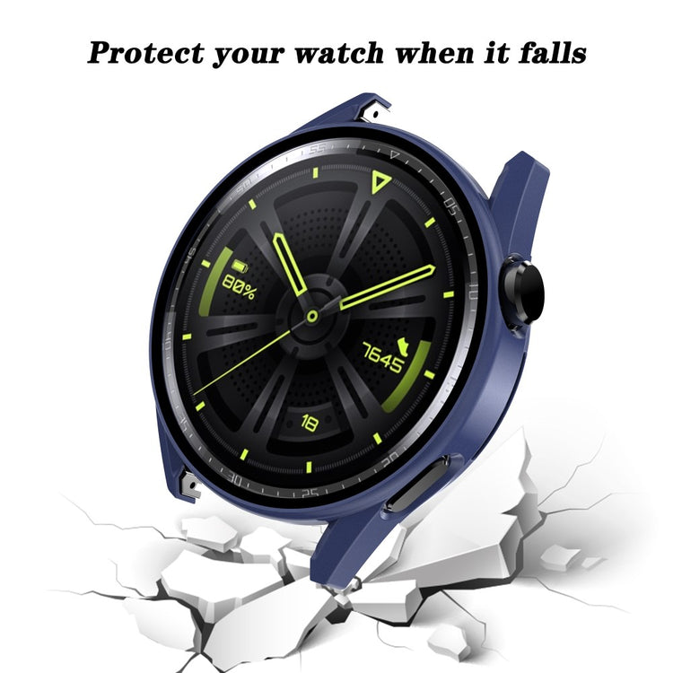 Mega Fint Huawei Watch GT 3 (42mm) Cover med Skærmbeskytter i Plastik og Hærdet Glas - Blå#serie_9