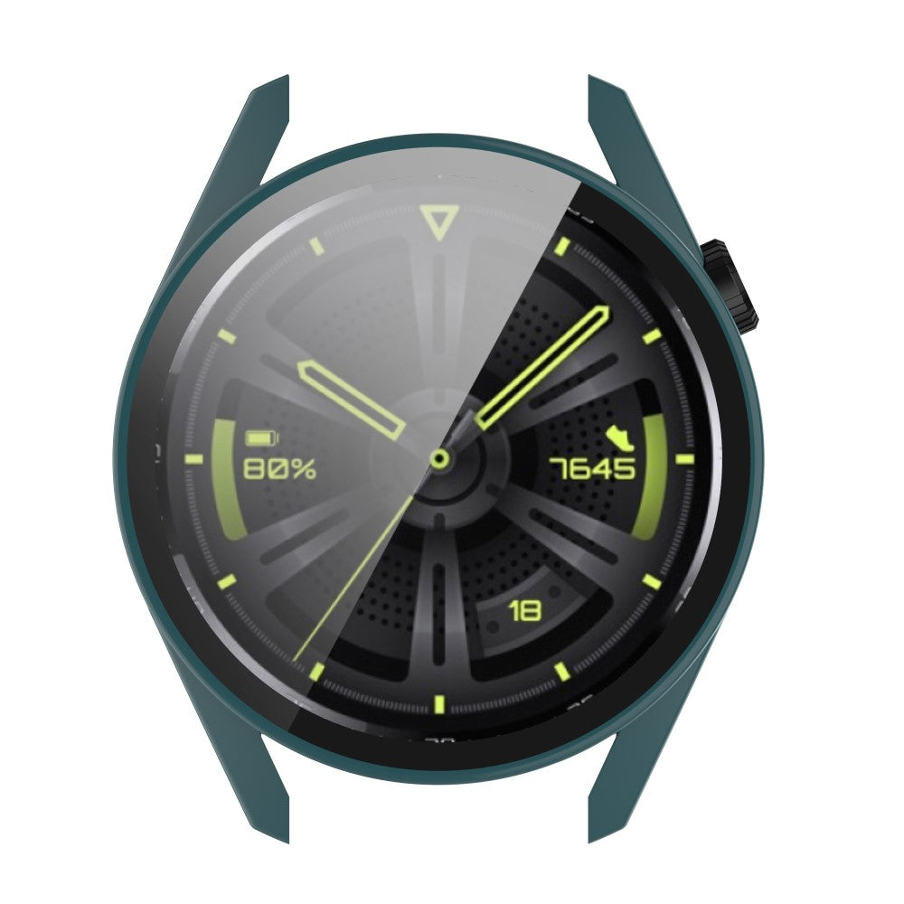 Fed Huawei Watch GT 3 (42mm) Cover med Skærmbeskytter i Plastik og Hærdet Glas - Grøn#serie_1