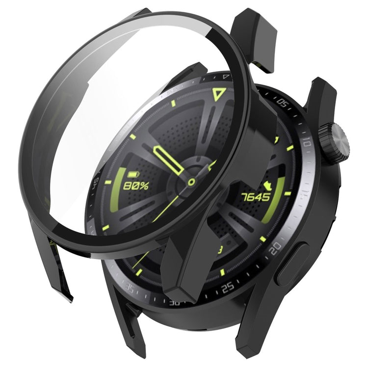 Fed Huawei Watch GT 3 (42mm) Cover med Skærmbeskytter i Plastik og Hærdet Glas - Sort#serie_2