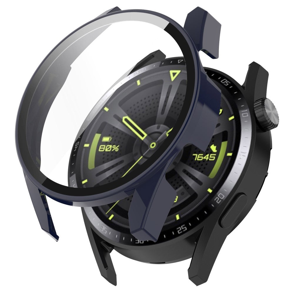 Fed Huawei Watch GT 3 (42mm) Cover med Skærmbeskytter i Plastik og Hærdet Glas - Blå#serie_3