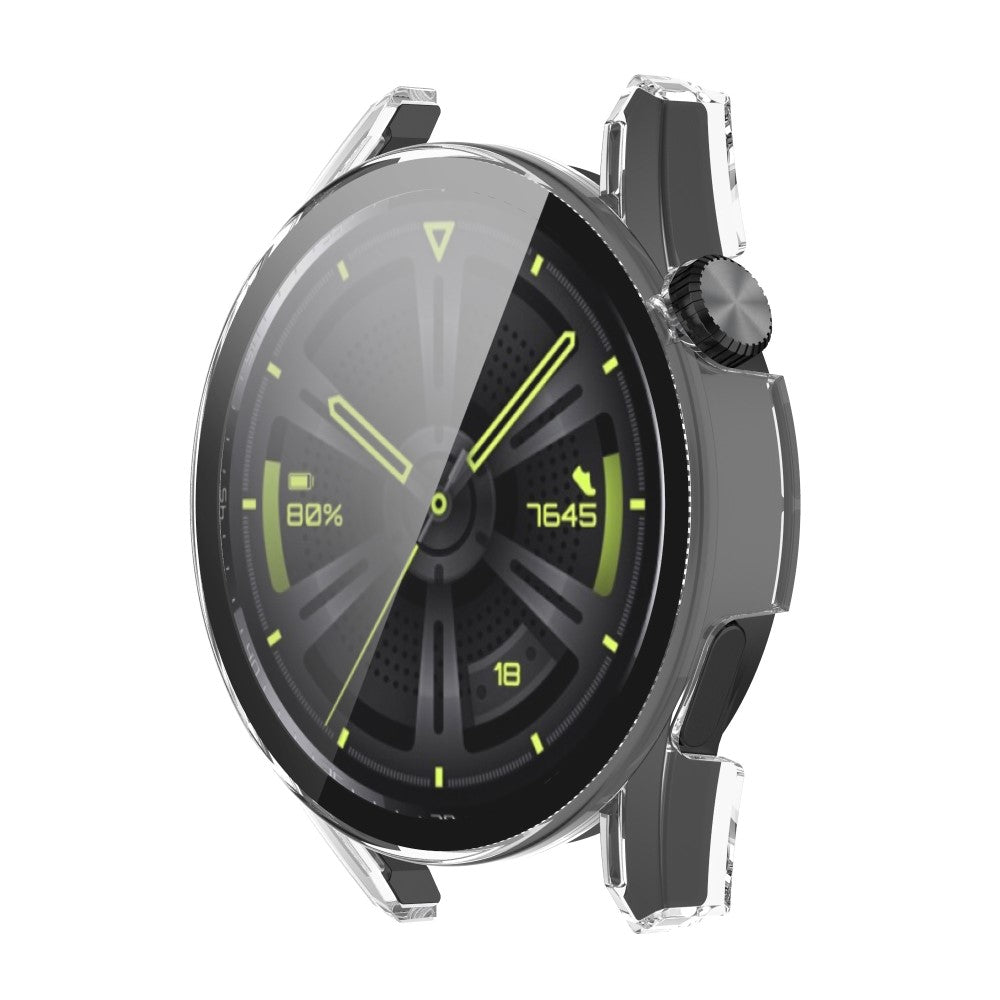 Fed Huawei Watch GT 3 (42mm) Cover med Skærmbeskytter i Plastik og Hærdet Glas - Gennemsigtig#serie_4