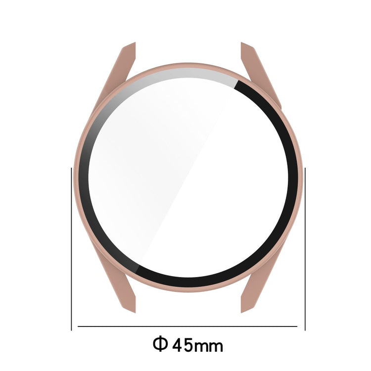 Fed Huawei Watch GT 3 (42mm) Cover med Skærmbeskytter i Plastik og Hærdet Glas - Gennemsigtig#serie_5