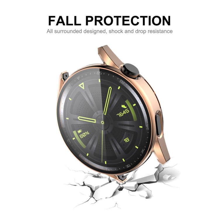 Beskyttende Huawei Watch GT 3 (42mm) Cover med Skærmbeskytter i Plastik og Hærdet Glas - Sølv#serie_2