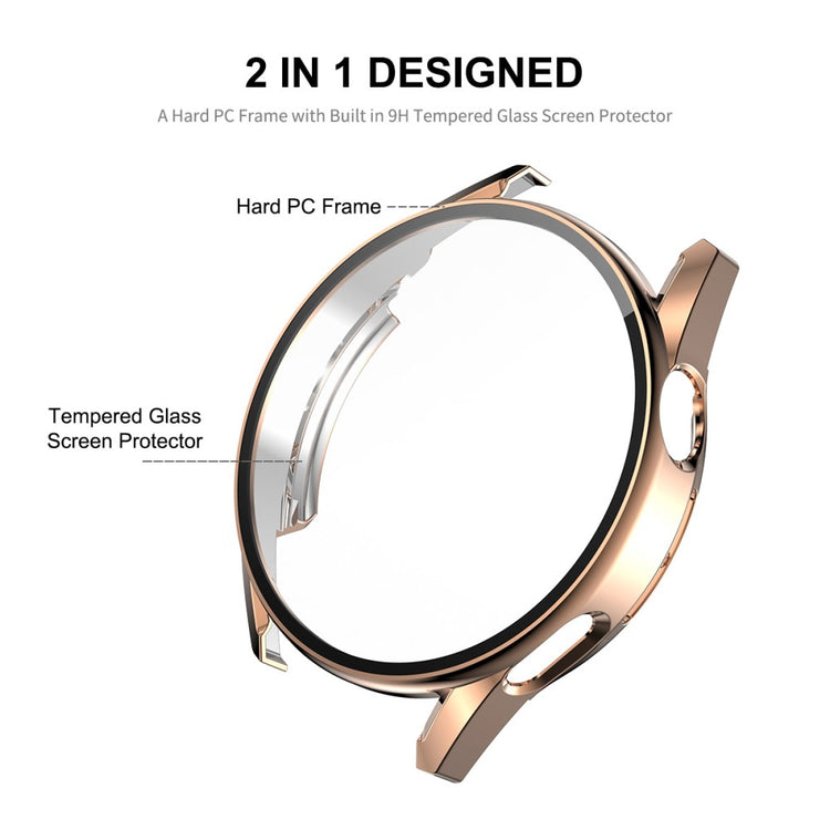 Beskyttende Huawei Watch GT 3 (42mm) Cover med Skærmbeskytter i Plastik og Hærdet Glas - Sort#serie_4