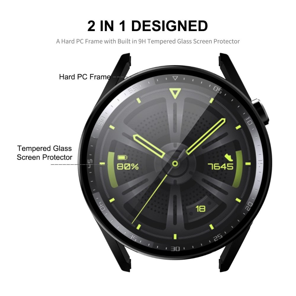 Meget Fed Huawei Watch GT 3 (42mm) Cover med Skærmbeskytter i Plastik og Hærdet Glas - Gennemsigtig#serie_4