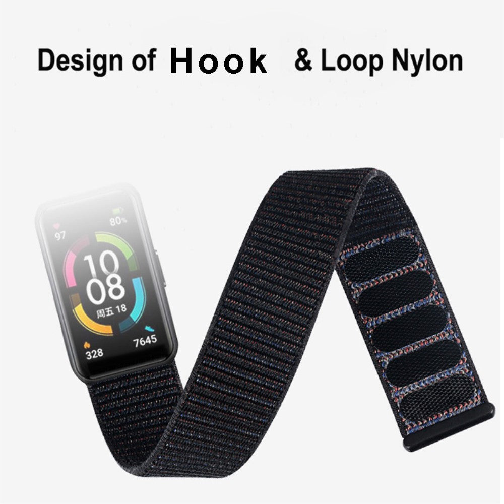 Vildt fint Huawei Band 7 Nylon Rem - Grøn#serie_12