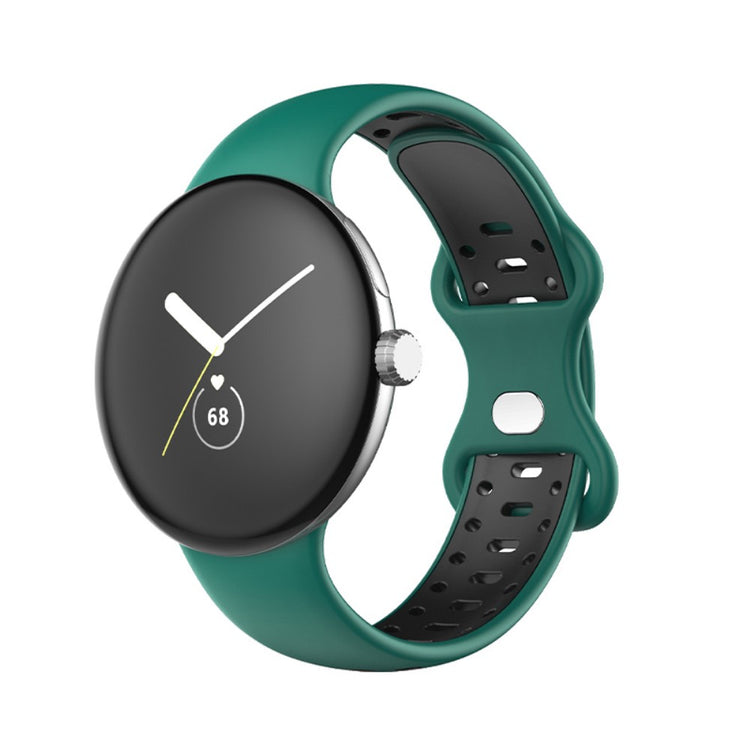 Helt vildt hårdfør Google Pixel Watch Silikone Rem - Størrelse: L - Grøn#serie_5