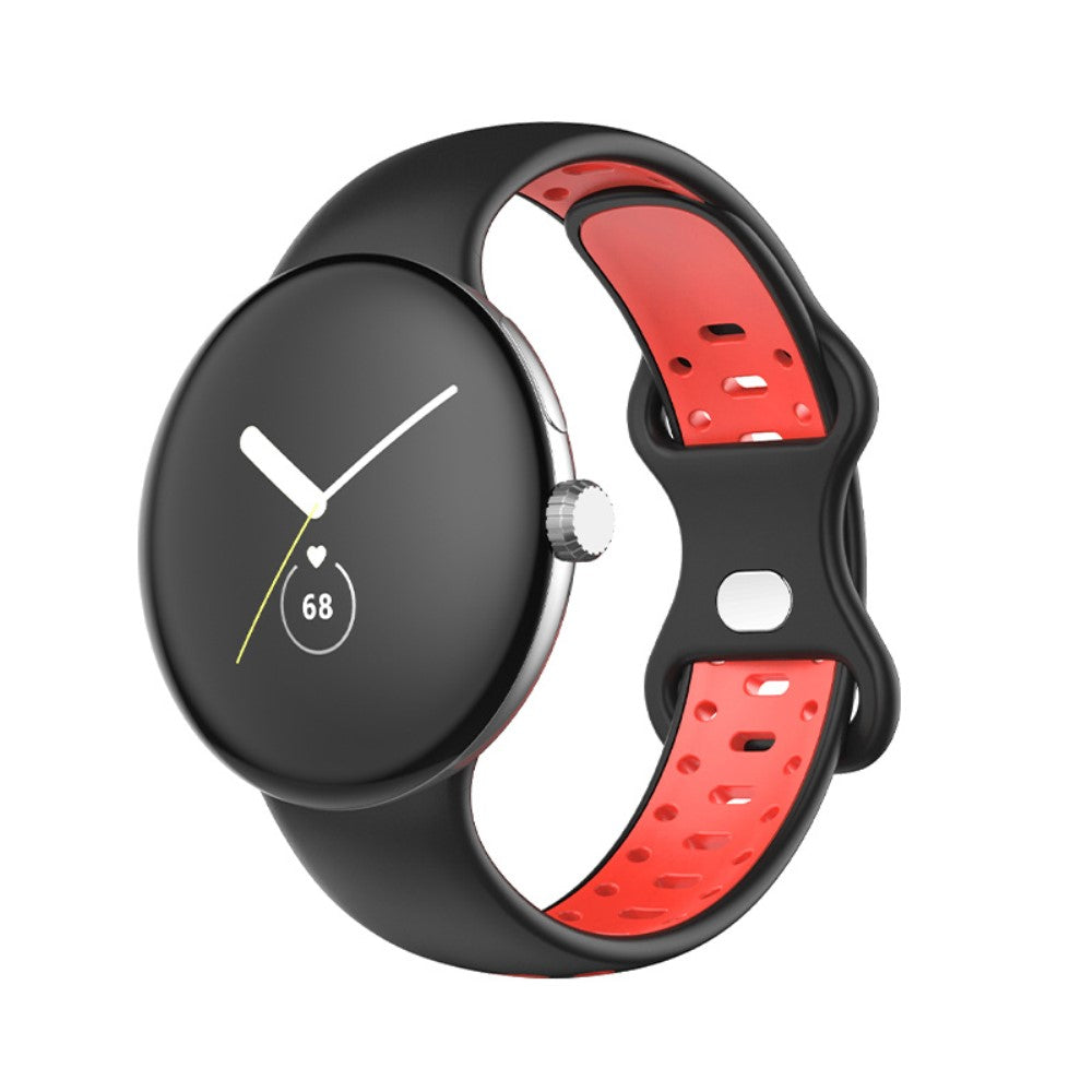 Helt vildt hårdfør Google Pixel Watch Silikone Rem - Størrelse: L - Rød#serie_7