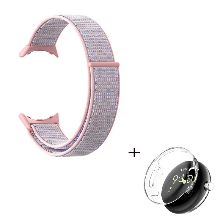Super elegant Google Pixel Watch Plastik og Nylon Rem - Pink#serie_3