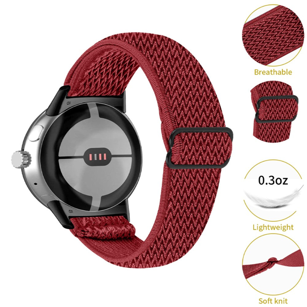 Rigtigt sejt Google Pixel Watch Nylon Rem - Rød#serie_10