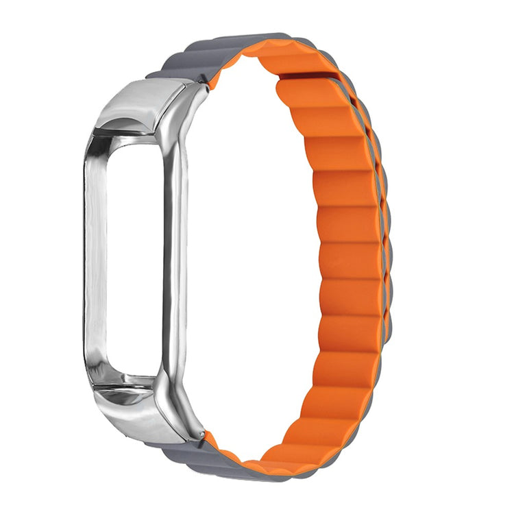 Cool Xiaomi Mi Smart Band 6 / Xiaomi Mi Band 5 Silikone Rem - Sølv#serie_1