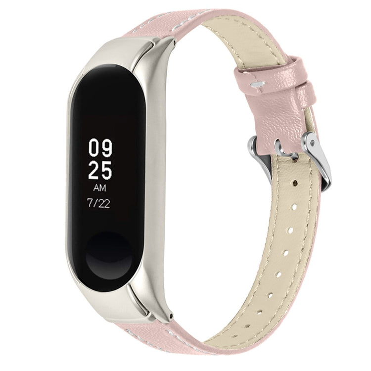 Fed Xiaomi Mi Band 7 Ægte læder Rem - Pink#serie_3