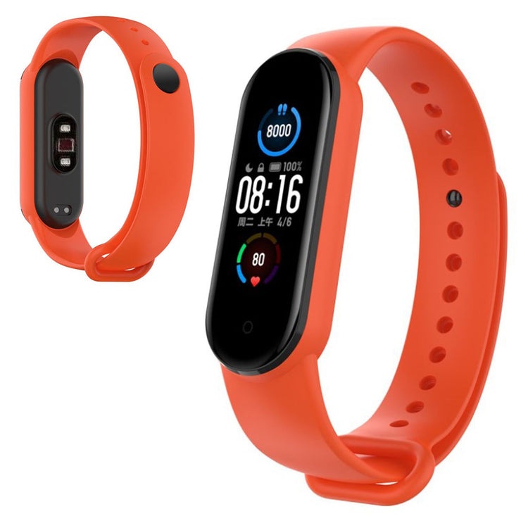 Mega fed Xiaomi Mi Band 5 Silikone Rem - Orange#serie_7