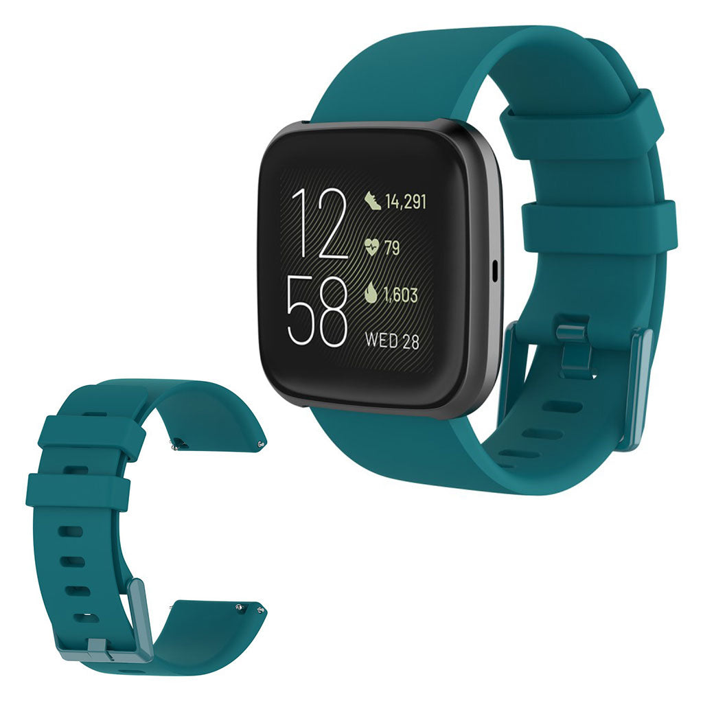 Vildt sejt Fitbit Versa 2 / Fitbit Versa Lite Silikone Rem - Størrelse: S - Grøn#serie_8