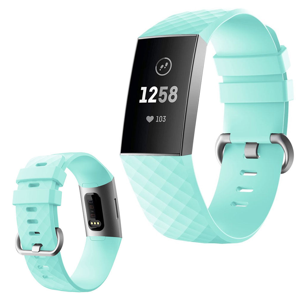 Mega sejt Fitbit Charge 4 / Fitbit Charge 3 Silikone Rem - Størrelse: L - Grøn#serie_7