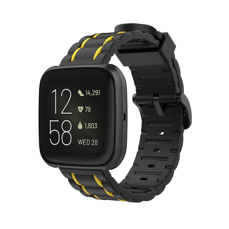 Super flot Fitbit Versa Lite / Fitbit Versa 2 Silikone Rem - Gul#serie_3