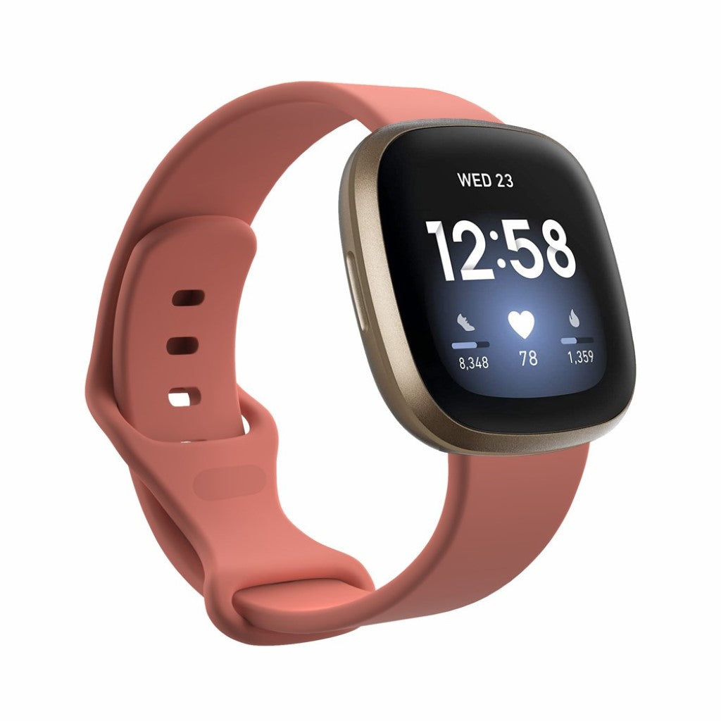 Helt vildt sejt Fitbit Versa 3 / Fitbit Sense Silikone Rem - Størrelse: L - Pink#serie_3