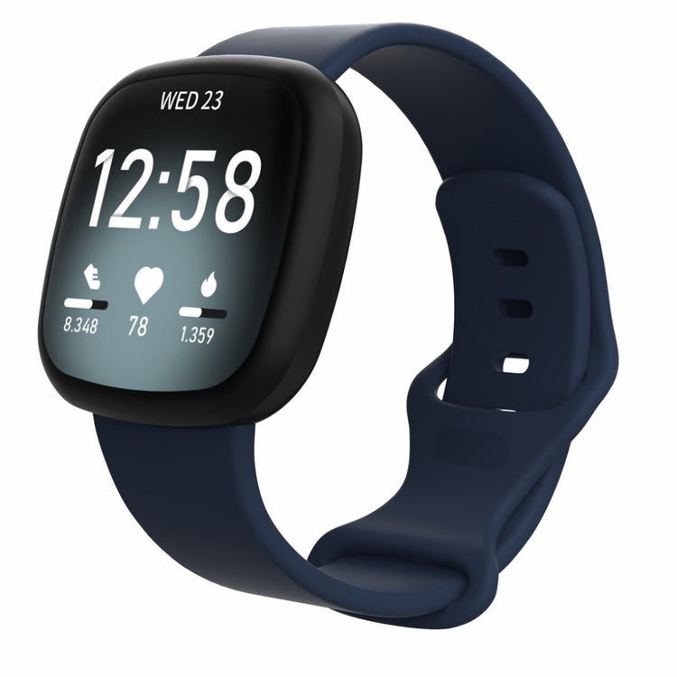 Helt vildt sejt Fitbit Versa 3 / Fitbit Sense Silikone Rem - Størrelse: L - Blå#serie_4